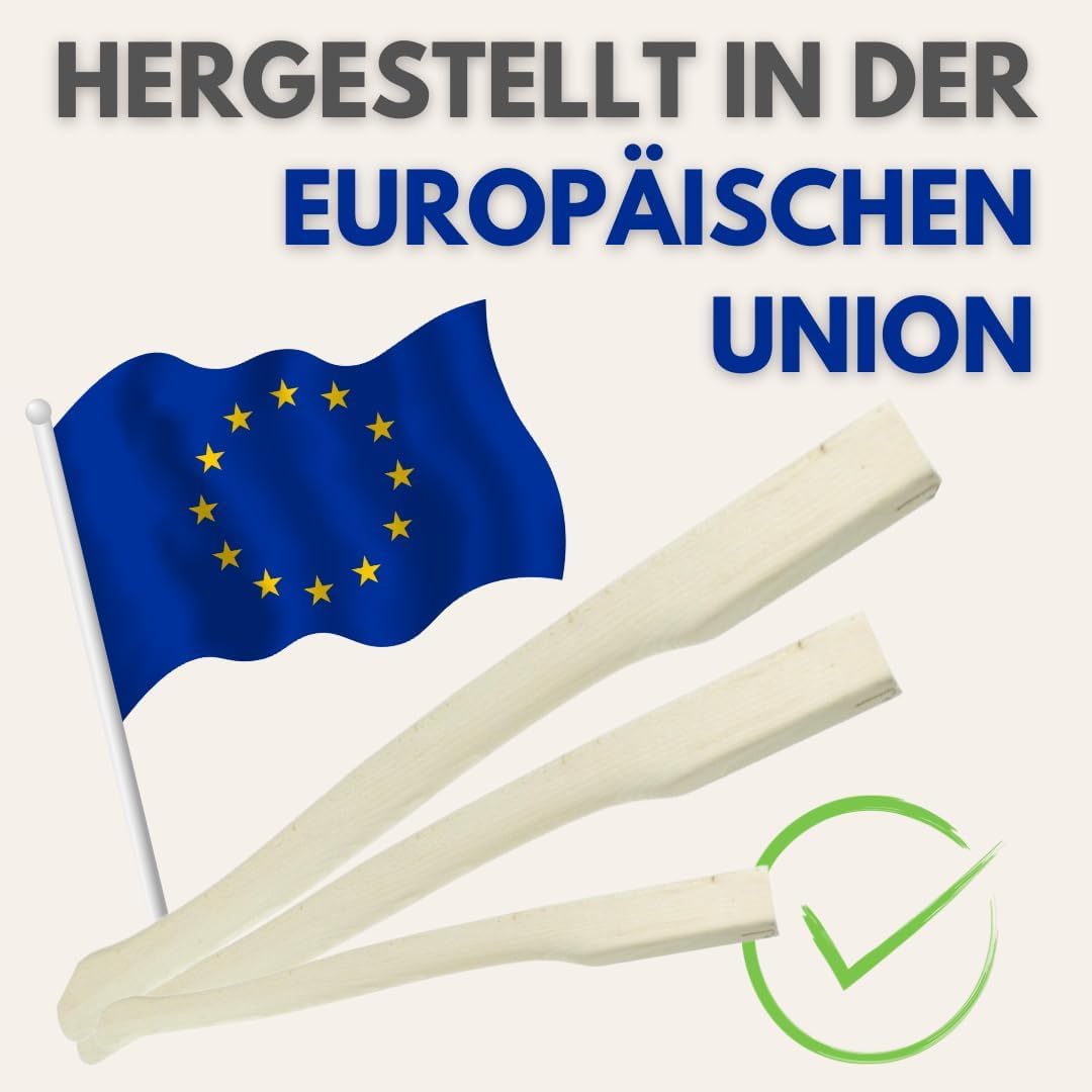 3x Axtstiel 90cm Ersatzstiel Beilstiel aus Buchenholz, 3 Stk. SET Robuster Stiel für Axt & Beil, Holzstiel mit Kuhfuß Ersatzgriff, EU-Qualität