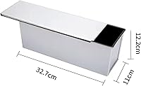 Vista 2 de Pullman - Molde para pan con tapa, de acero aluminiado, molde para pan Pullman de grado comercial, antiadherente, con tapa (13 x 4.3 x 4.8 pulgadas)