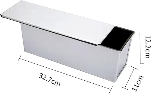 Miniatura 2 de Pullman - Molde para pan con tapa, de acero aluminiado, molde para pan Pullman de grado comercial, antiadherente, con tapa (13 x 4.3 x 4.8 pulgadas)
