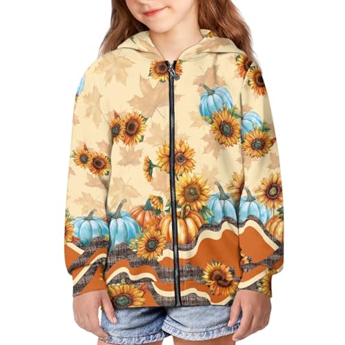 Image of Coloranimal Unisex Girls Boys Long Sleeve Casual Hoodies & Sweatshirts Tops Kids Zip Up Jacket Coat Age 6-16 Year