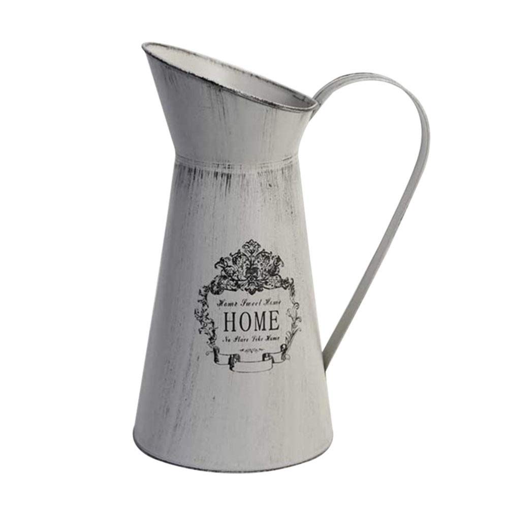 Vase pichet fleur en fer pour deco de mariage champetre et maison