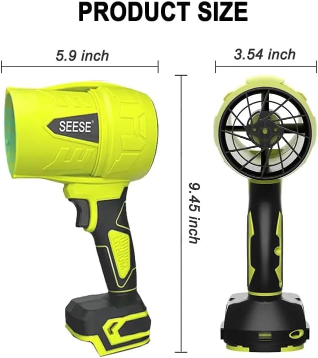 Image of Turbo Jet Leaf Blower: Cordless Leaf Blower for Yard Leaves, Driveway Sand & Car Drying - 450 CFM High Speed with Ergonomic Handle for Easy Operation