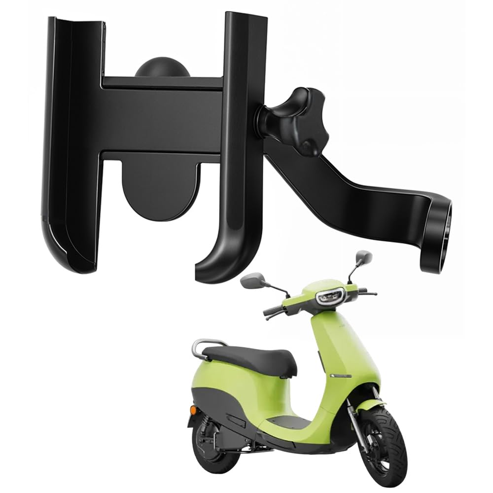 WHIPONE Metal CNC Mobile Holder for Scooter, Scooty & Motorcycle Compatible for Ola S1 Air, Mirror Mount, 360° Rotation, Strong Anti-Slip Grip, Wide Adjustable Fit for All Smartphones (Black)-picture-36
