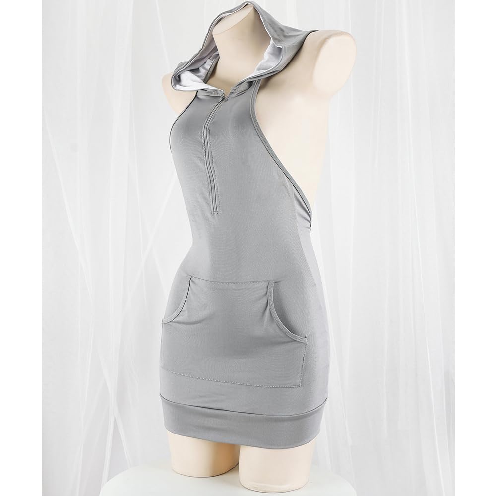 Women's sexy cosplay tight fitting anime cute jumpsuit anime Japanese cute lingerie with hat anchor performance suit: Grey1