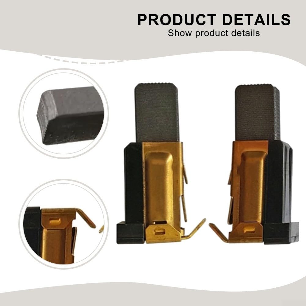 Spazzole di Carbonio, Set di spazzole di Carbone di Ricambio for Sega Circolare Bosch GKS65 2610925372, Oro Nero, Confezione da 2