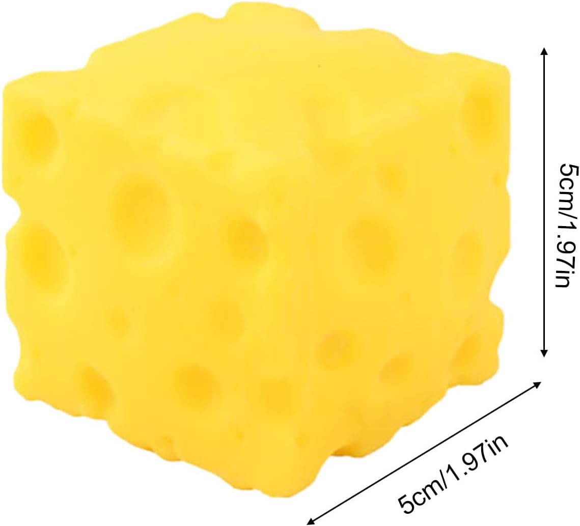 Yellow Cheese Squeeze Toy,Stress Reliever Cheese Block Squeeze Fidget,Soft Novelty Rebounding Toy,Simulation Food Decompress Toys,Help for Relax,Focus