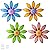 Gooyule Metal Flower Decor, 4 Pack Metal Flowers Wall Decor Colorful Flower Wall Art 6.5" Metal Floral Wall Decor Indoor Outdoor Hanging Wall Decor Metal Wall Decor Set for Home Office Garden Yard