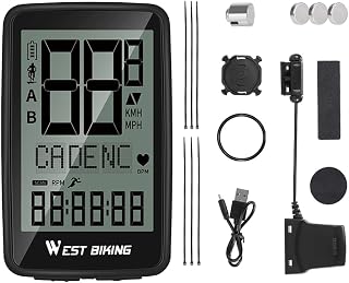 LAOSHE Bilingual Bicycle Cadence Mileometer Multi-Functional Daily Waterproof Full Screen Backlight Mountain Bike Speed Meter USB Cycling Speedometer