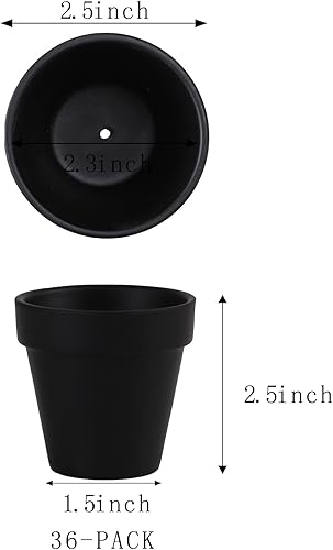 Miniatura 7 de 36 macetas pequeñas de arcilla rosa con agujeros de drenaje, maceta de cerámica de terracota de 2.5 pulgadas, maceta de cerámica de cerámica, maceta