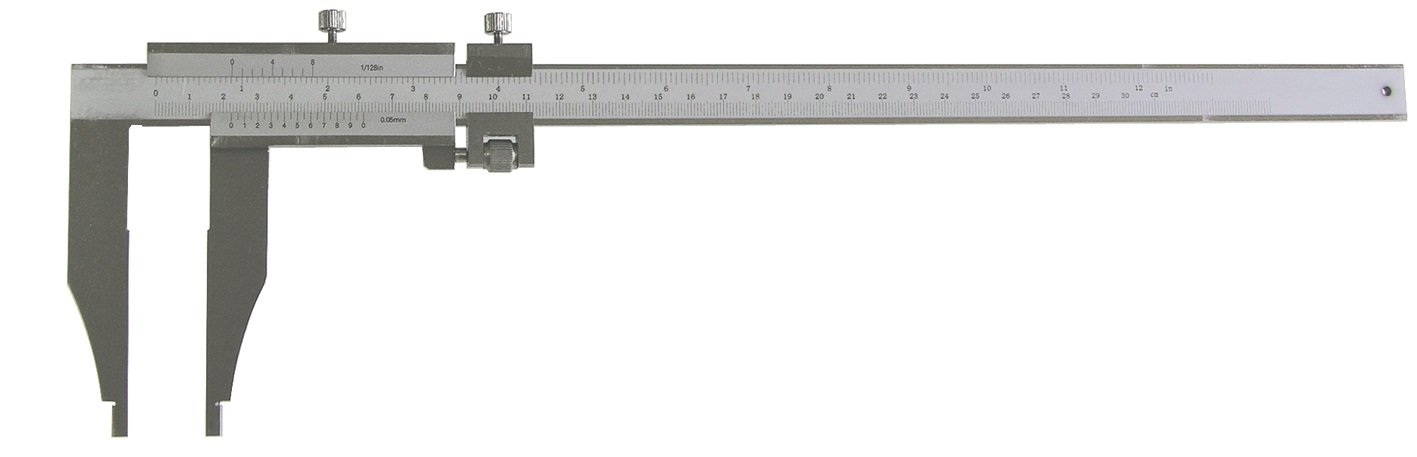 CNC QUALITÄT Calibre de taller de 250 mm, acero inoxidable, versión ligera, longitud de la boquilla 80 mm