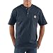 Carhartt Men's Workwear Pocket Short Sleeve Henley Midweight Jersey Original Fit, Dark Cobalt Blue Heather, 2X-Large