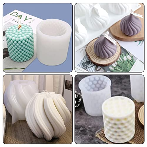 Povxlum 4 PCS Silicone Candle Making Moulds DIY Resin Candle Moulds for Pouring Set for Making Scented Candle Soap Home Decoration Craft Ornaments - Image 2