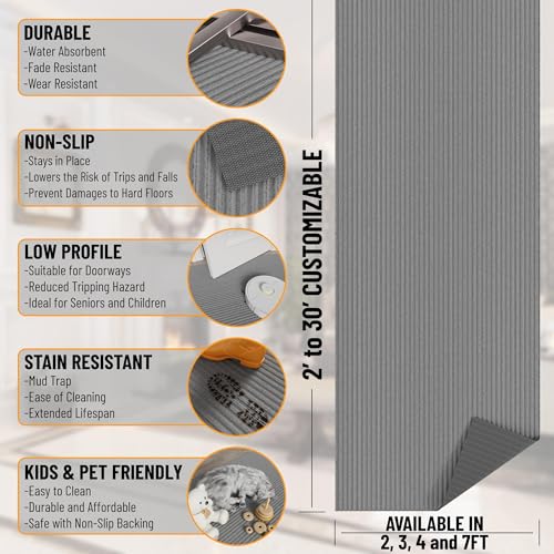 Ottomanson SRT703-2X6 Solid Design Non-Slip Rubberback 2X6 Indoor/Outdoor Runner Rug thumb #2