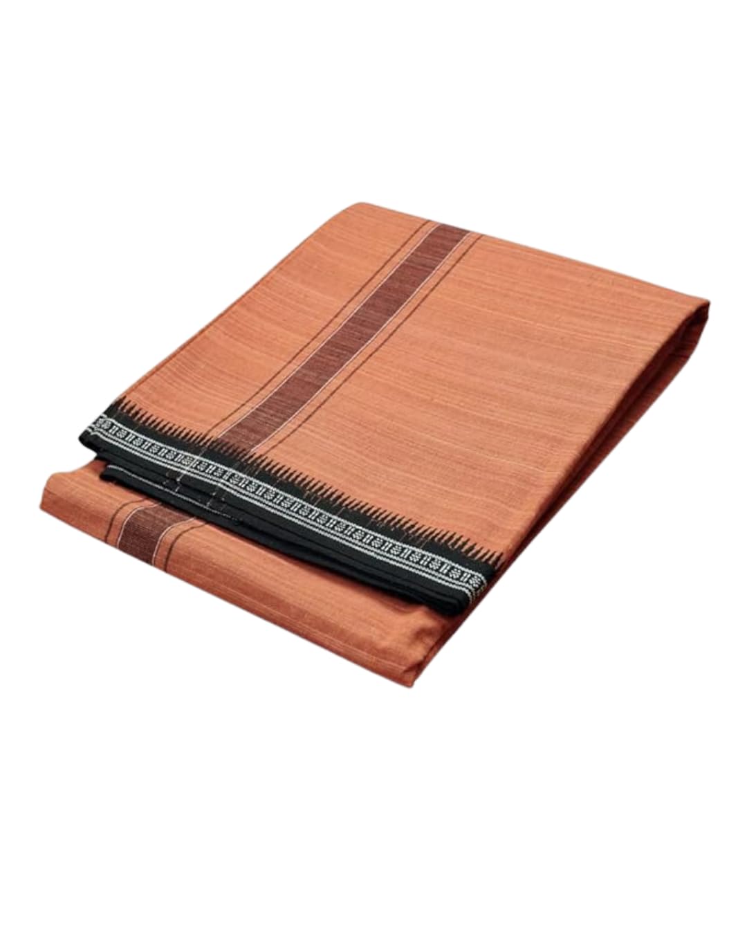 Men's Kerala Style Kaavi Mundu, Traditional Cotton Dhoti, 1.30 x 2.00 Mtrs, Ethnic Wear for Festival, Wedding & Temple, Pack of 1-image-21