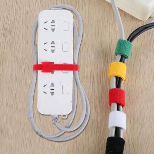 Homoyoyo 100 piezas sujetadores para cables reutilizables organizadores de cables para electrodomésticos y escritorio miniatura 7