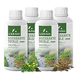 LERAVA® Diserbante Totale Potente (4x500 ml) - Glifosato erbicida contro erbacce - Diserbo totale foglie e radici - Seccatutto potente per infestanti in giardino