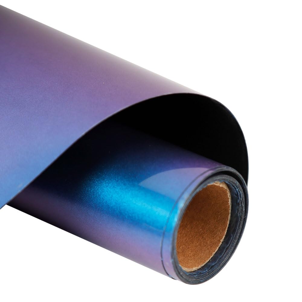 FUNKAKA Chameleon HTV Heat Transfer Vinyl Rolls, 12" X 9ft Blue to Purple