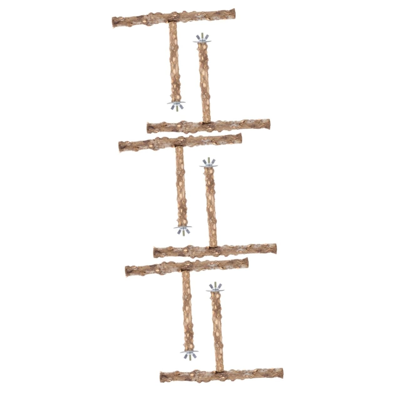 POPETPOP 6pièces Perchoir pour Oiseaux Naturel Jouet De Broyage pour Cage à Oiseaux Accessoires pour Perruches Et Perroquets