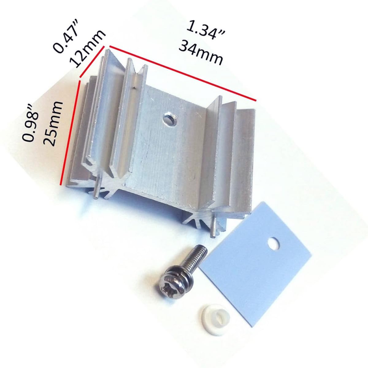 SHINEOFI 3 Set Dissipatori Calore Alluminio To con Isolamento Viti e Pad Termoconduttivi per Raffreddamento Componenti Elettronici e Regolatori Tensione