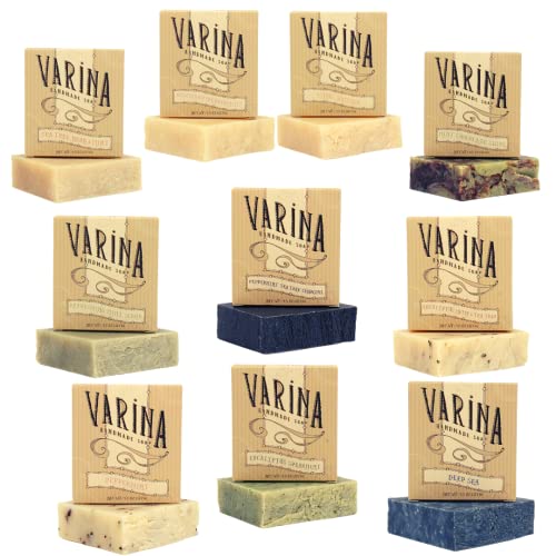 Varina-Organic-Mint-and-Camphor-Variety-Bar-Soap-Gentle-Cleansing-for-Sensitive-Skin-Herbal-and-Mint-10-Pack-Experience-Healthy-and-Glowing-Skin