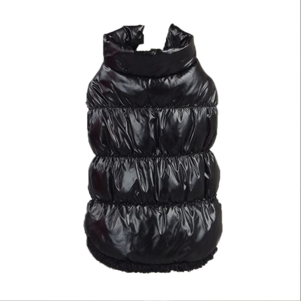 Vêtements pour petits chiens et chats : gilet chaud de taille L noir en duvet