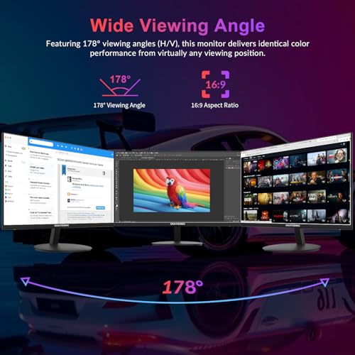 Image of 24 inch FHD Office Monitor - 100Hz Refresh Rate & 1ms Response for Ultra-Smooth AMD FreeSync, Frameless, Built-in Speakers, Eye Care