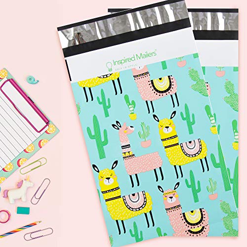 Image of Inspired Mailers - Poly Mailers 6x9-100 Pack - Llamas Print - Cute Shipping Bags - 6x9 Polymailers - 6x9 Poly Bags for Shipping - Small Mailers 6x9 - Poly Shipping Bags