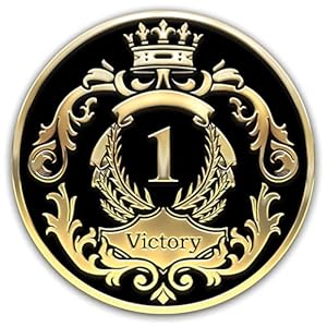 Galileo® The Victory Crown | Gold Plated | AA Coin | Alcoholic Anonymous Medallion | 1-30 Years Sobriety Coin | AA Gift | The Royal Collection (Black, 1 Year)