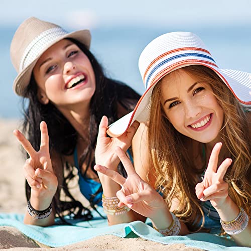 28 Pcs 4 Set Heishi Surfer Bracelets Set Colorful Preppy Smile Evil Eye Beaded Stretch Bracelet Clay Stackable Boho Disc Party Gift Y2K Aesthetic Summer Beach Jewelry For Xmas Halloween (Retro Style) #TOP3