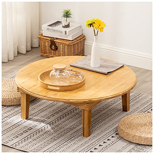 Table de méditation japonaise en bois beige au design épuré chic