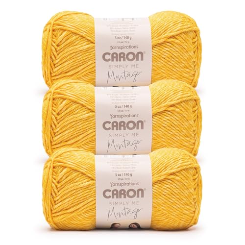 Image of Caron Simply Me Montage Amber Yarn - 3 Pack of 140g /5oz - 62% Acrylic 20% Nylon 18% Wool - #5 Bulky - 172 Yards - Knitting /Crochet