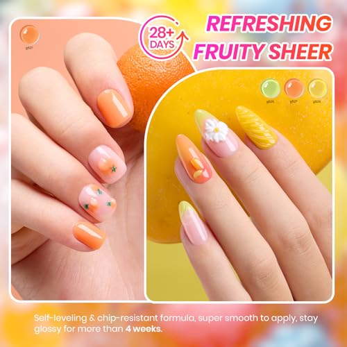 Image of Beetles Candy Spritz Neon Gel Nail Polish Set - 6 Colors Summer Jelly Gel | Nail Kit Yellow Orange Red Purple Blue Green Sheer Translucent Effect Soak Off UV Nail Art Gift Manicure for Women