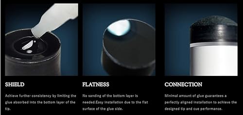 Miniatura 6 de KAMUI - Punta de billar laminada para piscina (1 unidad), color negro