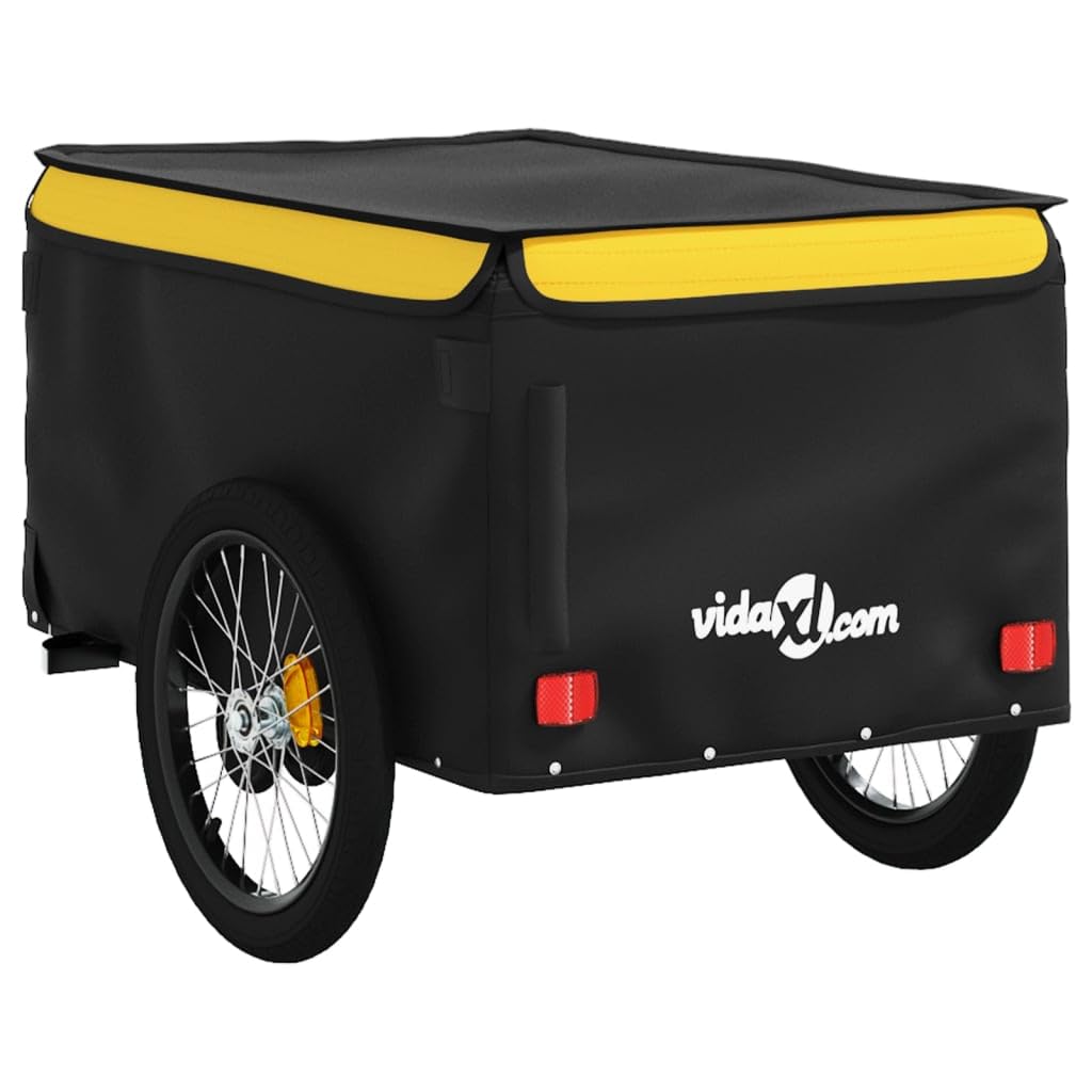 Remolque para Bicicletas, Carrito para, Hierro Resistente, Carrito de Carga para Bicicletas para Equipaje, Mercancías y Herramientas, Incluye Bandera de Seguridad