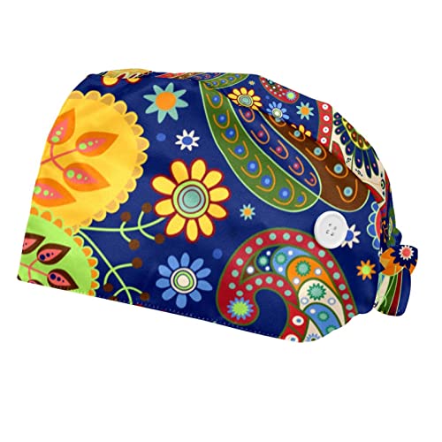 Chapeaux de travail imprimé floral cachemire unisexe pour hommes et femmes lot de 2 pièces