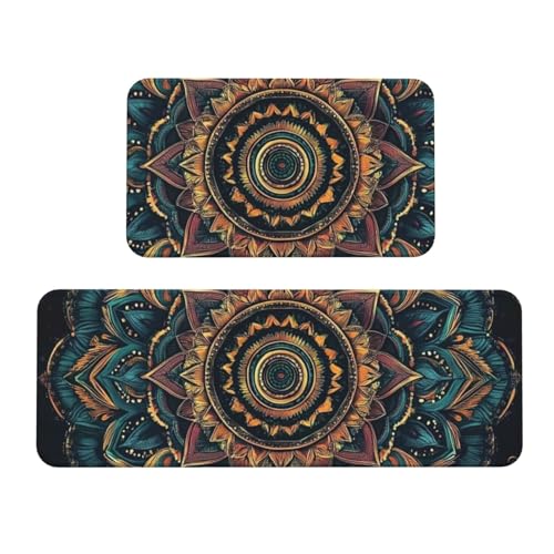 Alfombras de cocina acolchadas Datura de dos piezas lavables y de diseño ergonómico 2