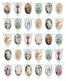 COTTVOTT Medalla milagrosa de San Benito, San Miguel, Nuestra Señora para hacer joyas de bricolaje, rosario de la Virgen María Cristo Jesús, parte de conexión central, suministros para hacer rosarios