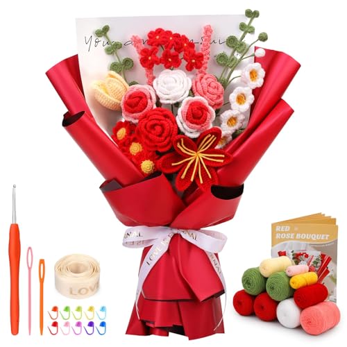 Ya en mundofriki.es: ENCHOL Kit de ganchillo para principiantes y adultos, kit de ganchillo para principiantes, kit de ganchillo de ramo de rosas, kits completos de ganchillo de flores para principiantes con tutoriales en