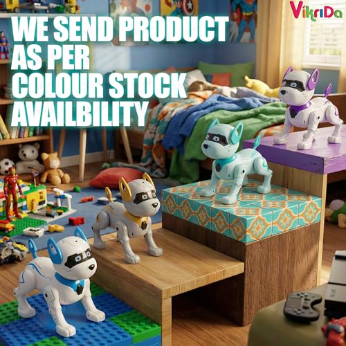 Image of VikriDA RC Robot Dog for Kids 8-12 | Smart Robotic Puppy Toy with Touch, Walking & Talking Features | Stunt Dance RC Dog Gift for Boys & Girls