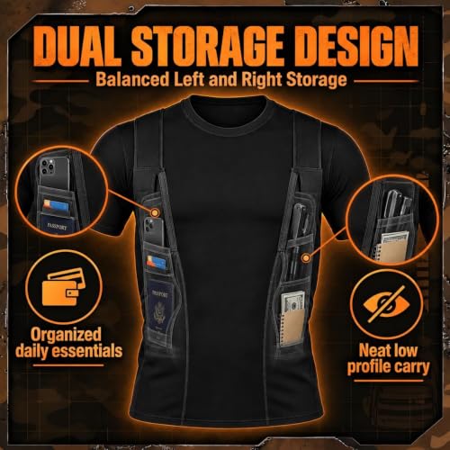Best Holster Shirts for Concealed Carry Mens Short Sleeve Pocket Tee with Side Access - Image 4