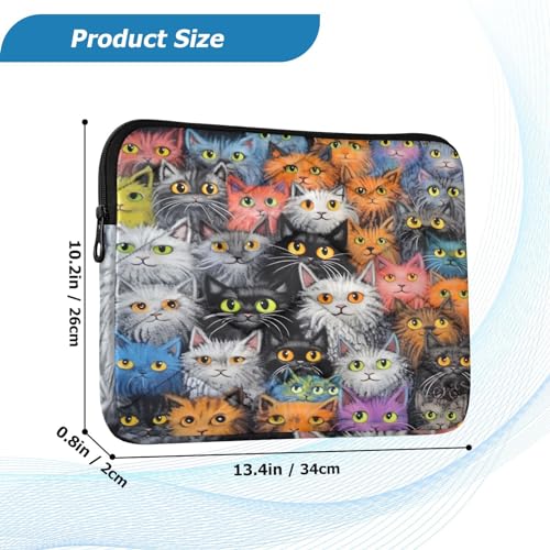 Funda para portátil 13-14 pulgadas diseño gatos impermeable miniatura 3