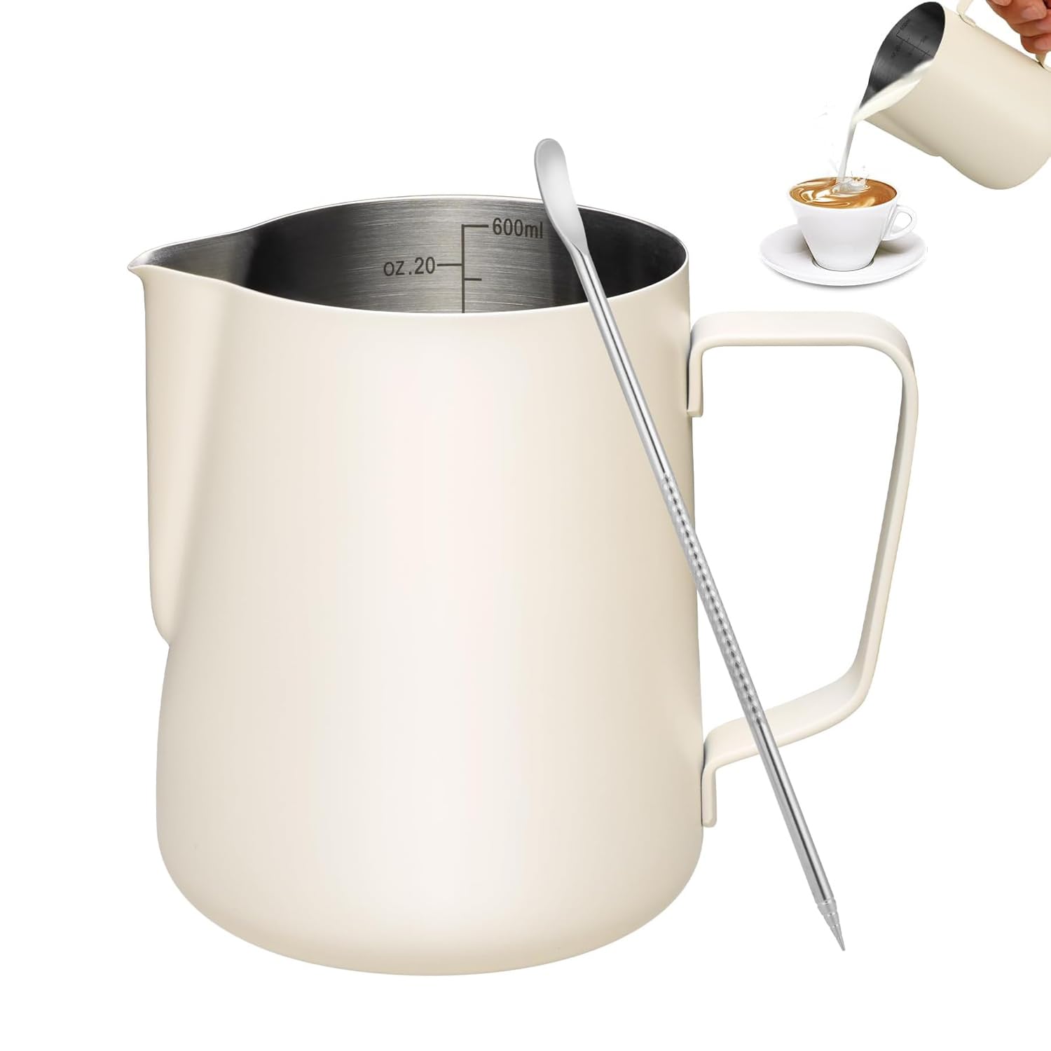Pichet Mousseur à Lait 600ml Inox 304 Avec Stylo Latte Art - Accessoire Barista