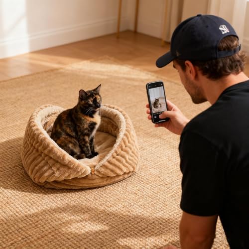 Maison pour chat d'intérieur de qualité en peluche douce - 3