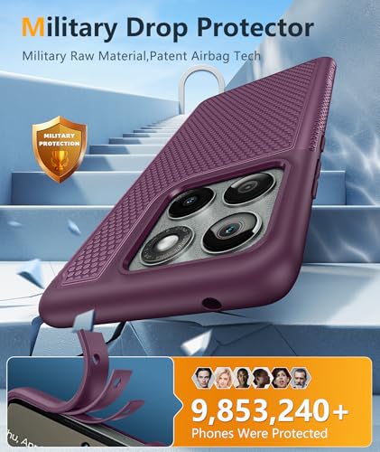 Image of FNTCASE for Motorola Edge 2025 Case: Dual Layer Protective Lightweight Duty Cell Phone Cover Shockproof Rugged with Non Slip Textured Back - Military Protection Bumper Tough - 6.7inch (Burgundy)
