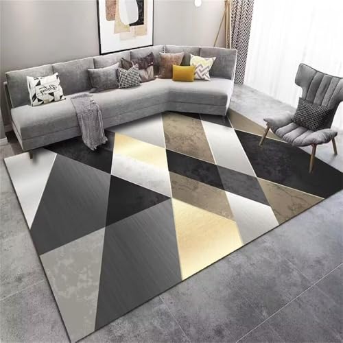 Tapis rectangulaire 60x120 cm gris moderne sur mesure pour parc bébé - 2