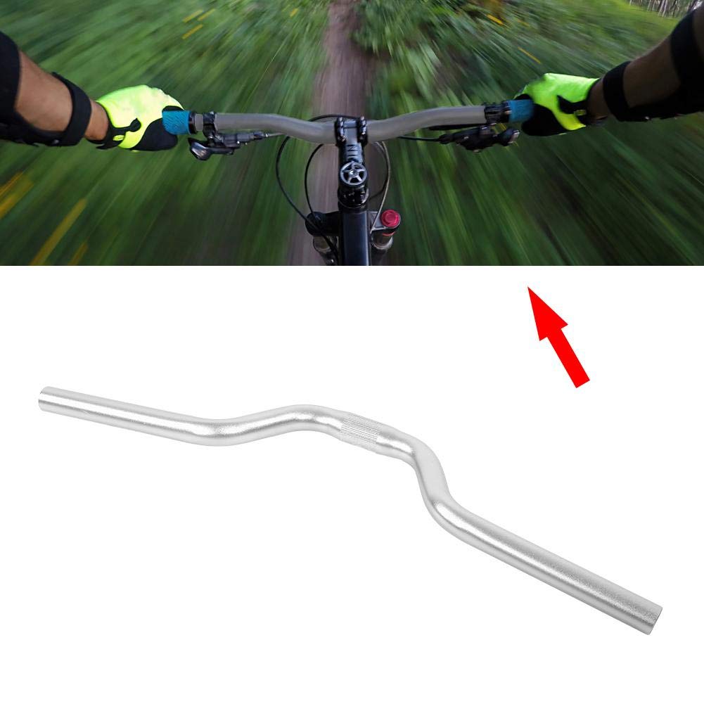 City Lenker Silber,Cruiser Handlebars Riser,Bike Handlebars,Bike Handlebars Riser,Riser Handlebars,Aluminum Alloy Road ycle Fixed Gear Riser Handlebar 25.4mm 520mm(Silver)