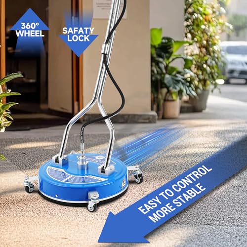 RIDGE WASHER 20’’ Pressure Washer Surface Cleaner, 4500 PSI Surface Cleaner with Dual Handle, Power Washer Surface Cleaner Attachment with Wheels for Cleaning Driveways, Sidewalks, Patios by RIDGE WASHER - Image 6