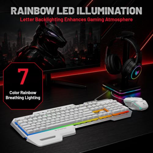 EvoFox Warhammer 2 Semi-Mechanical Gaming Keyboard Mouse Combo White - Image 5