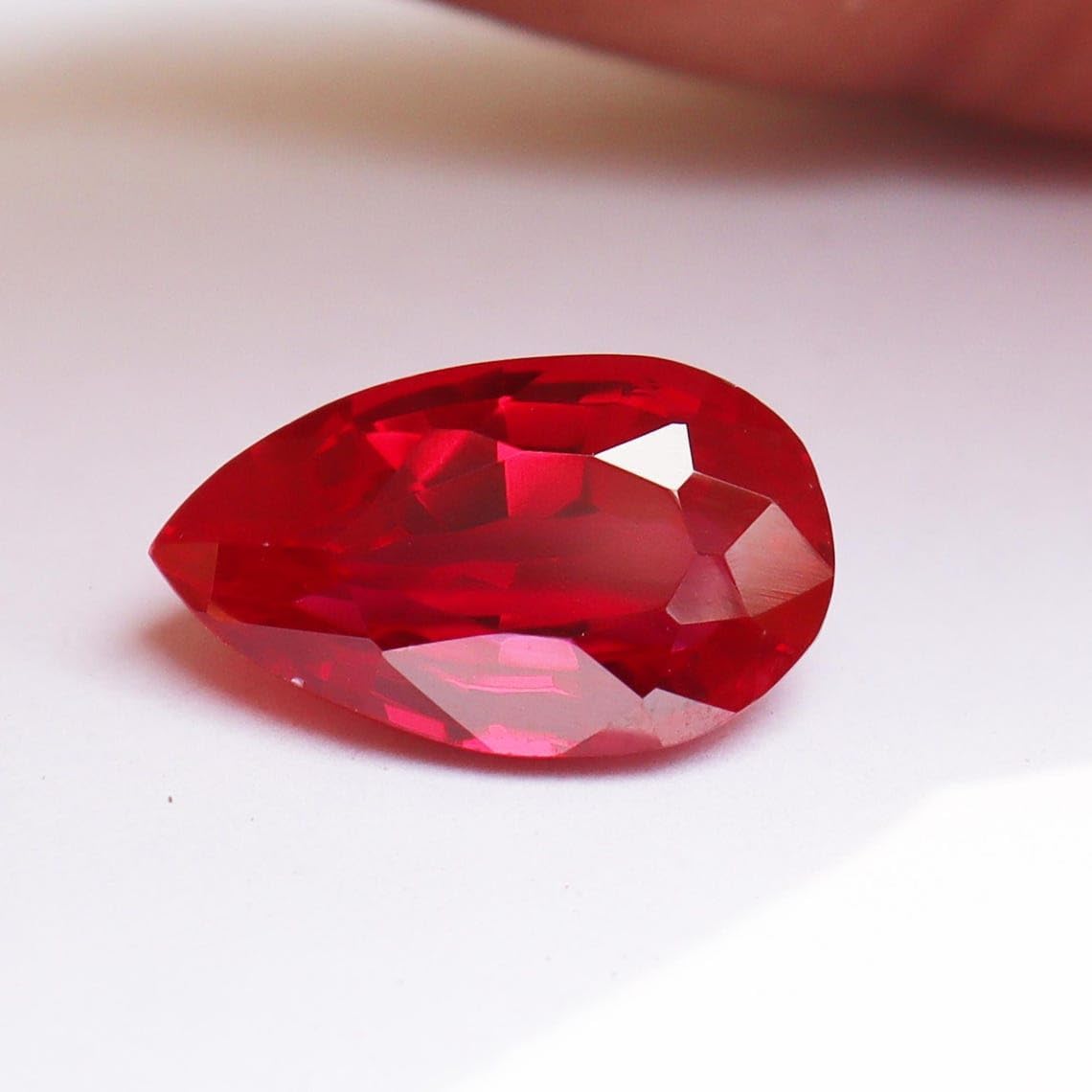 5.20 Ct AAA+ Natural Mozambique Blood Red Ruby – Certified Pear Cut Loose Gemstone for Ring & Jewelry Making