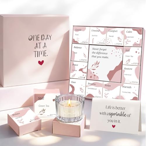 TUZELIYA Candle Gifts for Women 12 Pack Secret Message Candles with 12 Scents Birthday Gifts for Women GirlfriendGifts for Her Scented Tealight Candle Set with Gift Box & Card